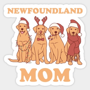 Newfoundland Mom Christmas Dog Sticker